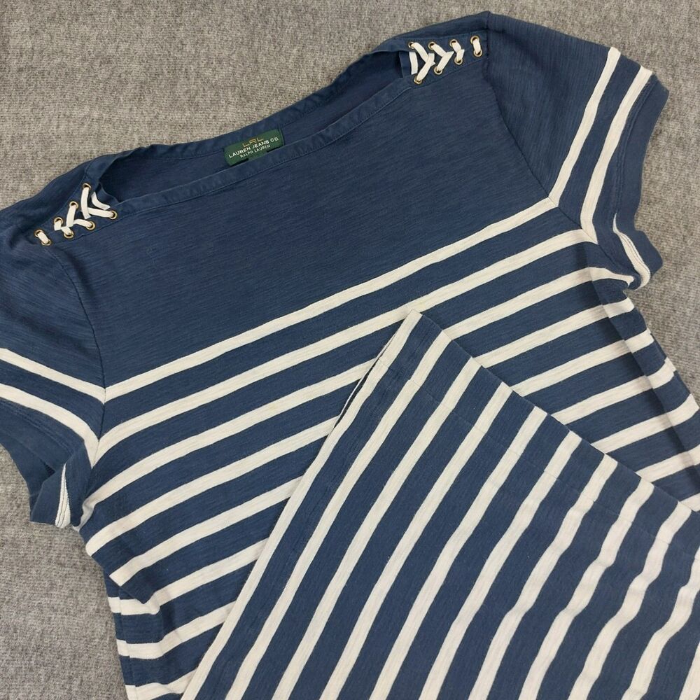 Lauren Ralph Lauren Sleeveless Knee Length T Shirt Dress Women Size XL Nautical
